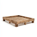 Cadre de lit plateforme 160 x 200 cm marron naturel en bois massif recyclé rectangulaire