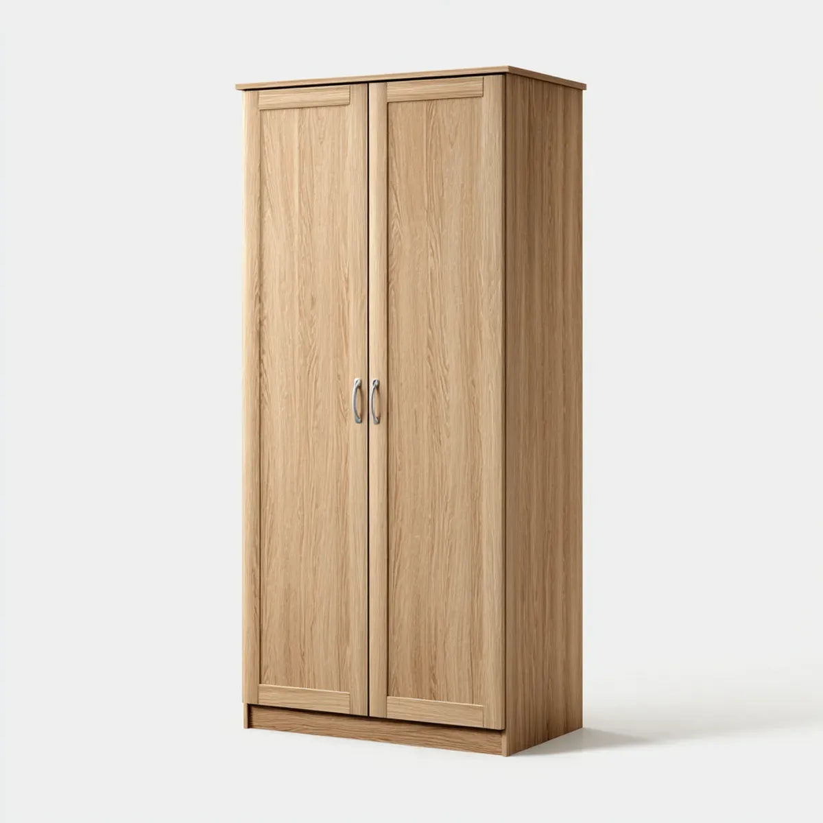 Armoire de chambre 2 portes chêne clair 80 x 52 x 180 cm panneaux de particules mélaminés rectangulaire