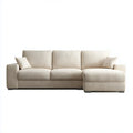 Canapé d'angle droit 3 places beige 270 x 160 x 85 cm en polyester forme L