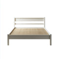 Lit simple avec sommier à lattes blanc 90 x 190 cm en pin massif rectangulaire