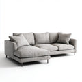Canapé d'angle gauche 3 places gris clair en polyester forme L 280 x 160 x 85 cm