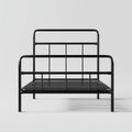 Cadre de lit double noir en acier rectangulaire 140 x 190 cm