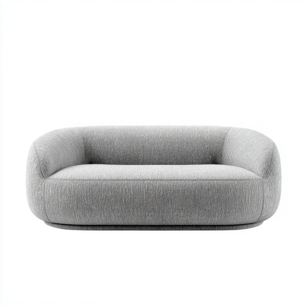 Canapé 2 places gris en polyester forme arrondie 180 x 90 x 75 cm
