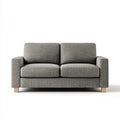 Canapé 2 places gris 150 x 85 x 85 cm en polyester forme droite pieds en bois massif